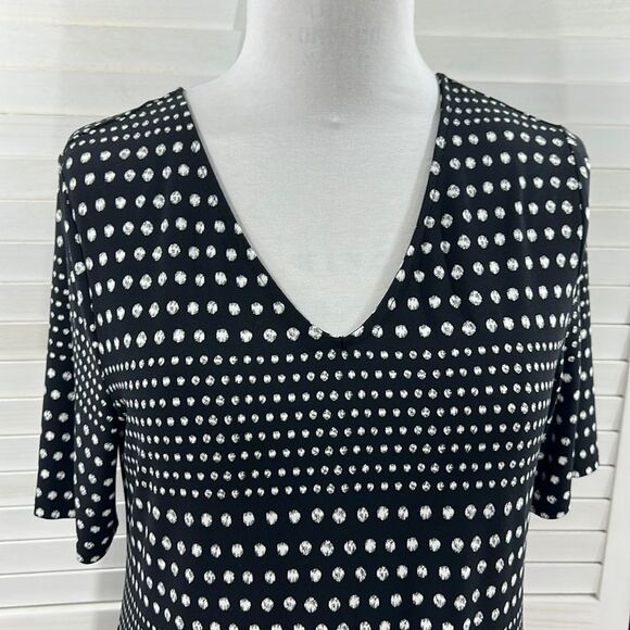 Chico's Dress Size 2 Large Polka Dot Criss Cross Pullover - Picture 3 of 12